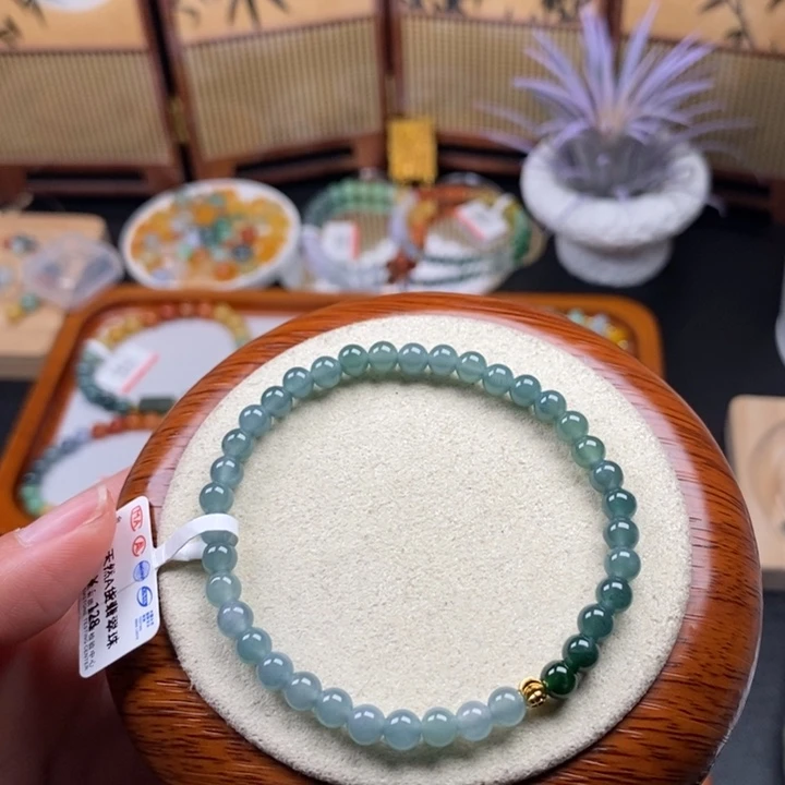 翡翠未镶嵌手链卡5mm 半价清货无鉴赏29