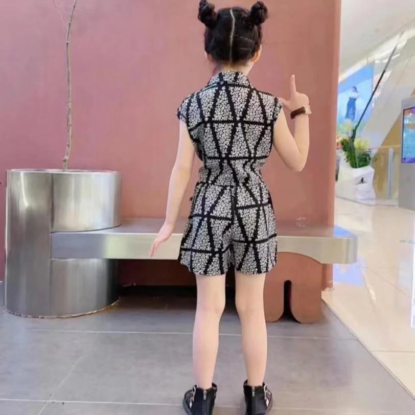 女童夏季雪纺套装夏季2025新款儿童薄款韩版防晒防蚊休闲裤两件套