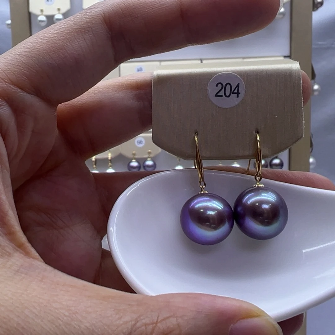 耳饰淡水珍珠18K金镶嵌