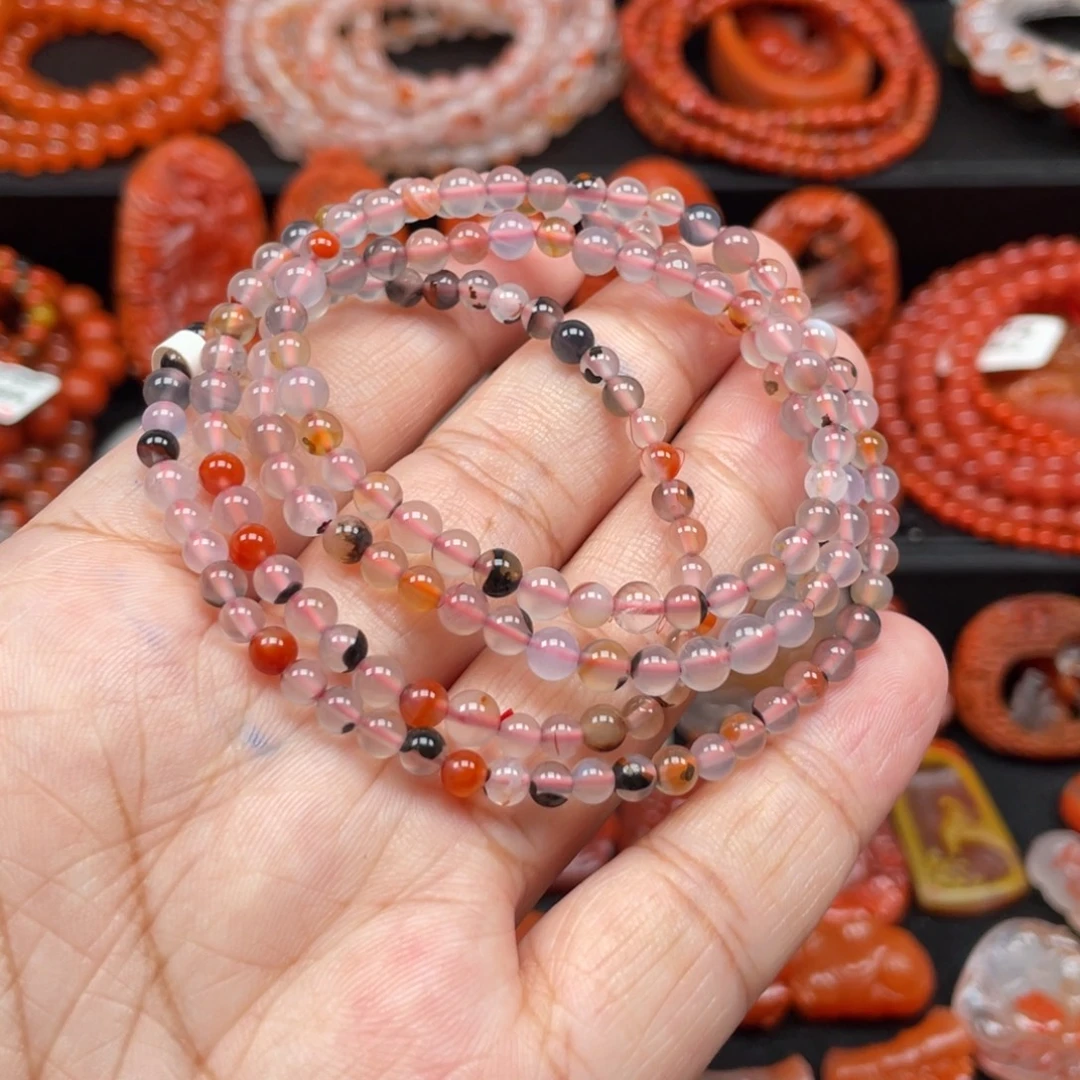 南红玛瑙未镶嵌卡4水墨多圈