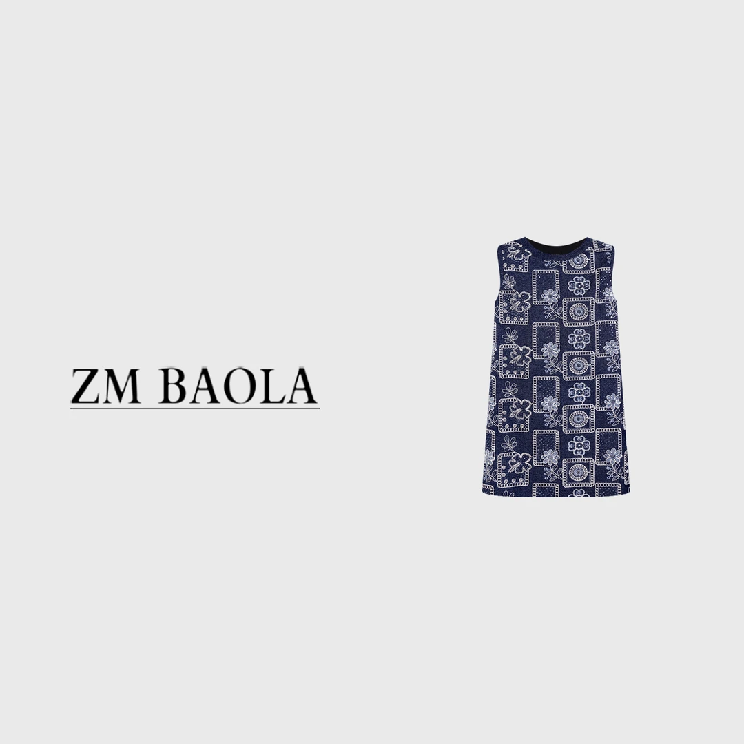 ZM BAOLA【高雅-大言】手工刺绣花 显瘦连衣裙BS6234-S3