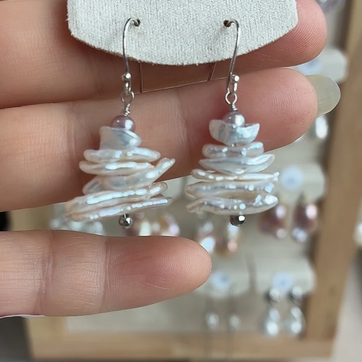 耳饰淡水珍珠银S925镶嵌