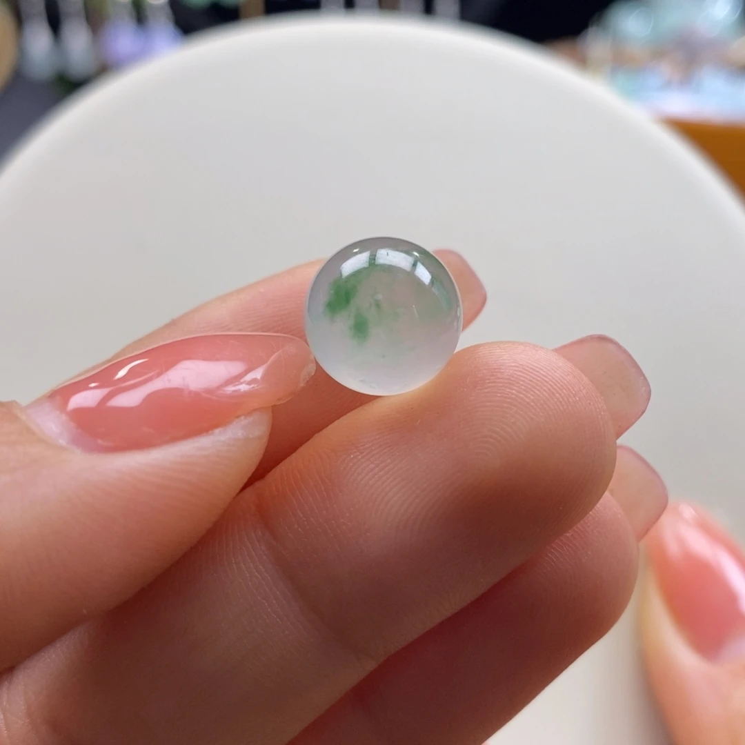 翡翠吊坠(不含链)未镶嵌翡翠高冰茶飘色圆珠