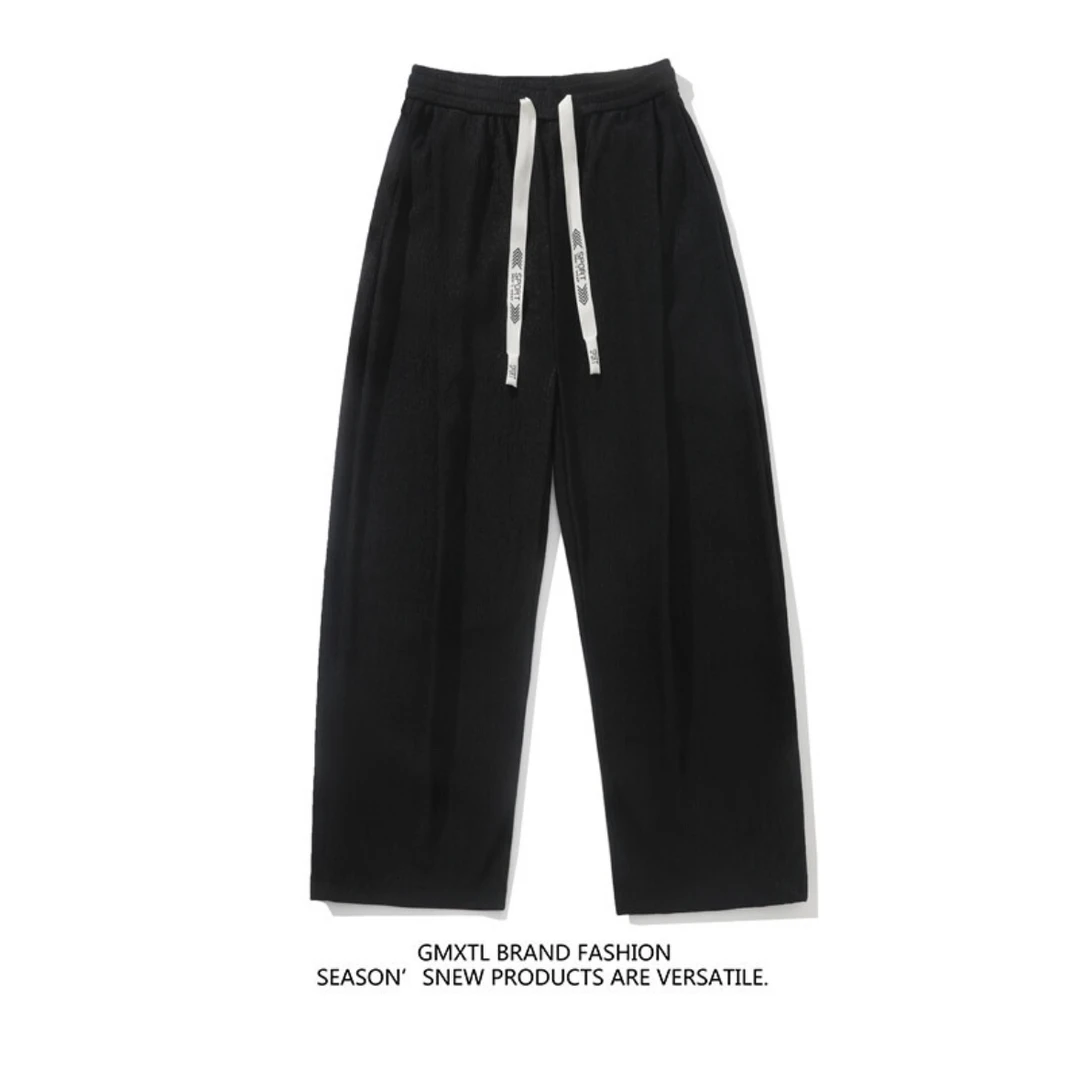 RANGWU/让雾冰丝垂感直筒裤休闲裤裤子美式宽松直筒男士运动裤