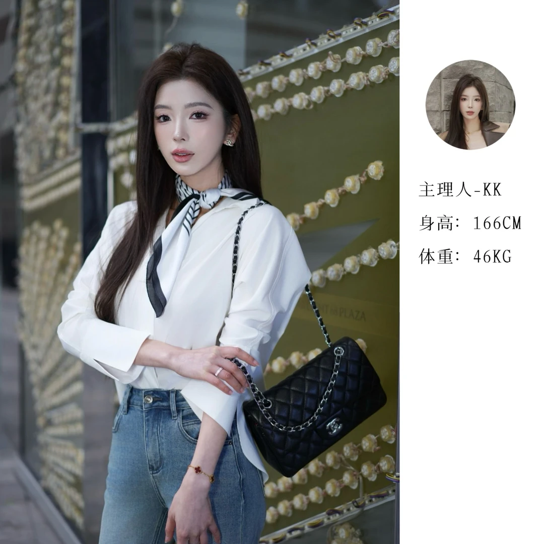 STELLAS 气质简约宽松通勤翻领衬衫