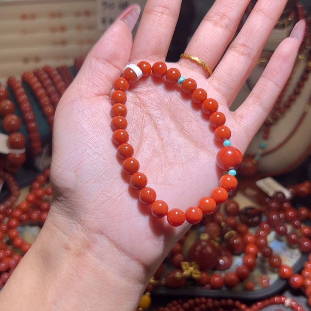南红玛瑙未镶嵌手链7mm