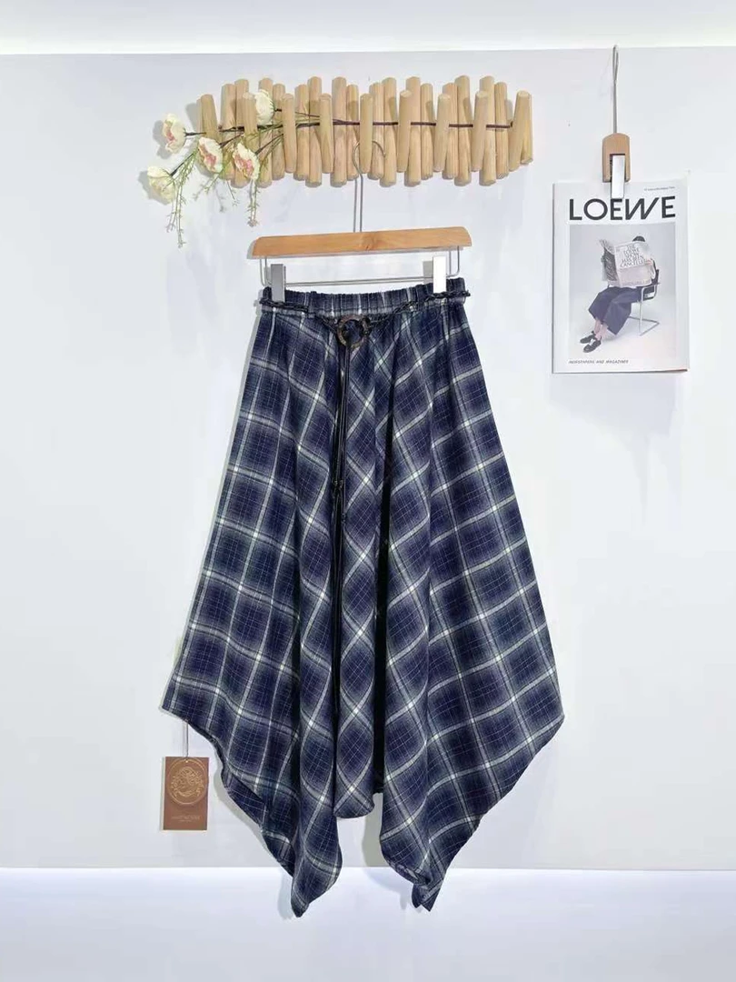 【2947】大漫甄不规则格子秋季半裙AKY8815