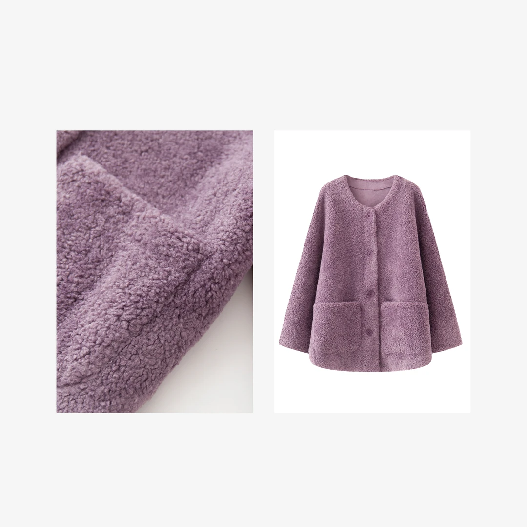 【6062】秋冬新款印加绒圆领外套