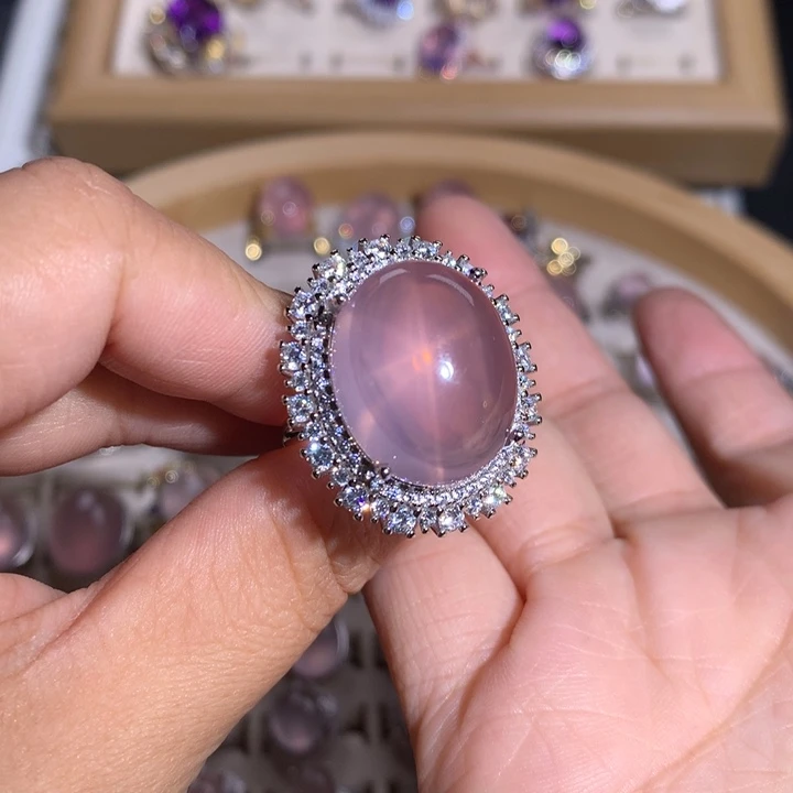 【闪购商品】水晶戒指银S925镶嵌宇***星戒指