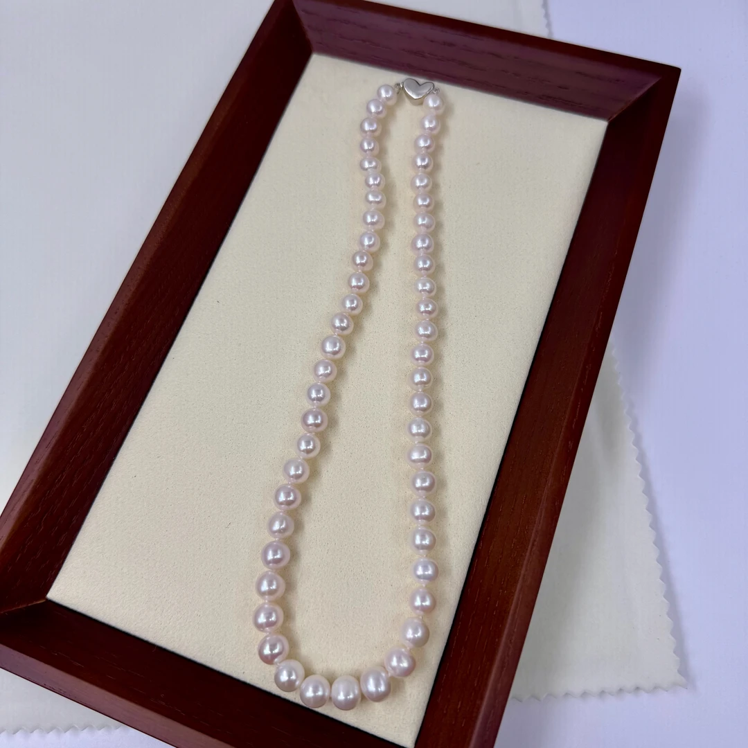X984【真珠佳人】S925银淡水无核珍珠项链8-9mm