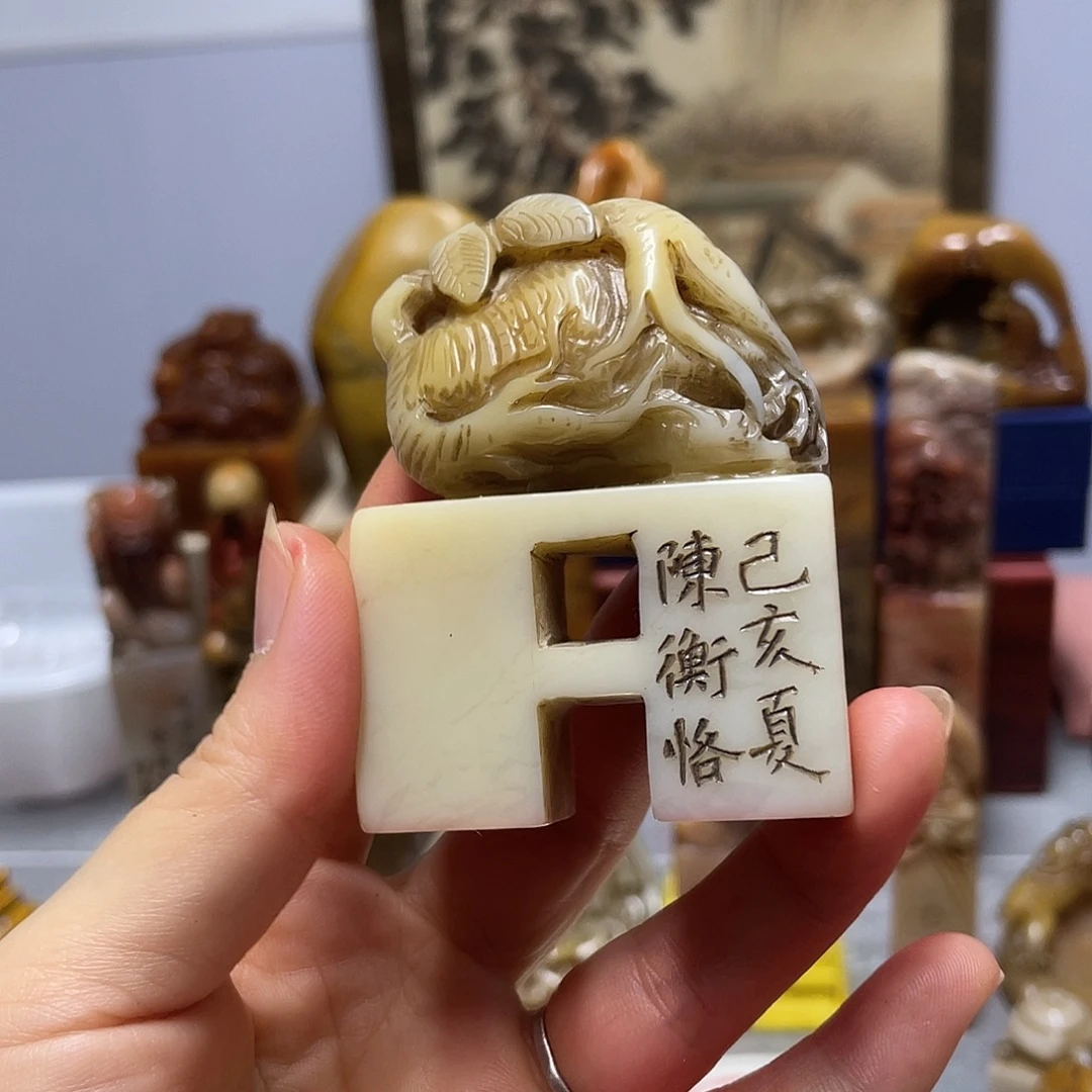 画***开印石寿山石雅刻直播链接放漏