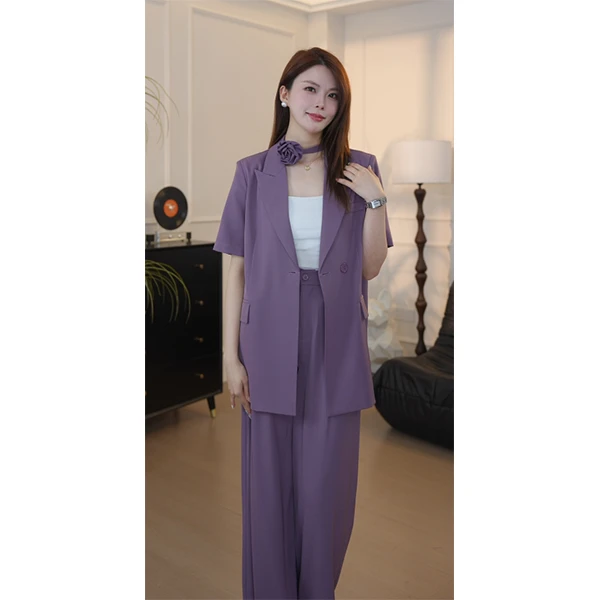 短袖气质显瘦夏季两件套时尚设计师气质显瘦女神