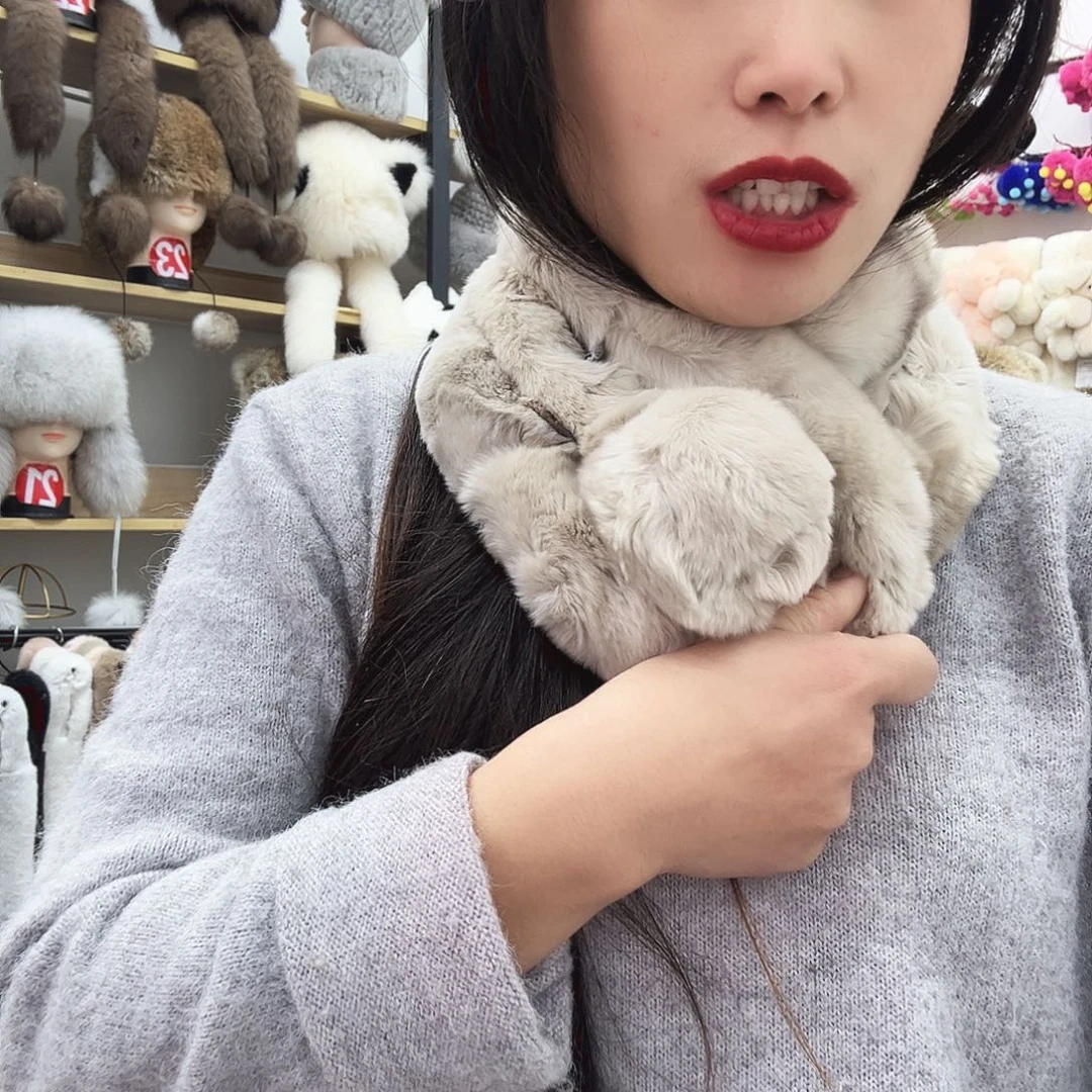 兔毛奶茶渐变色特价瑕疵围巾