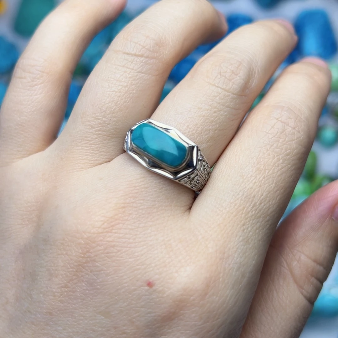 绿松石珠宝奇石银S925镶嵌