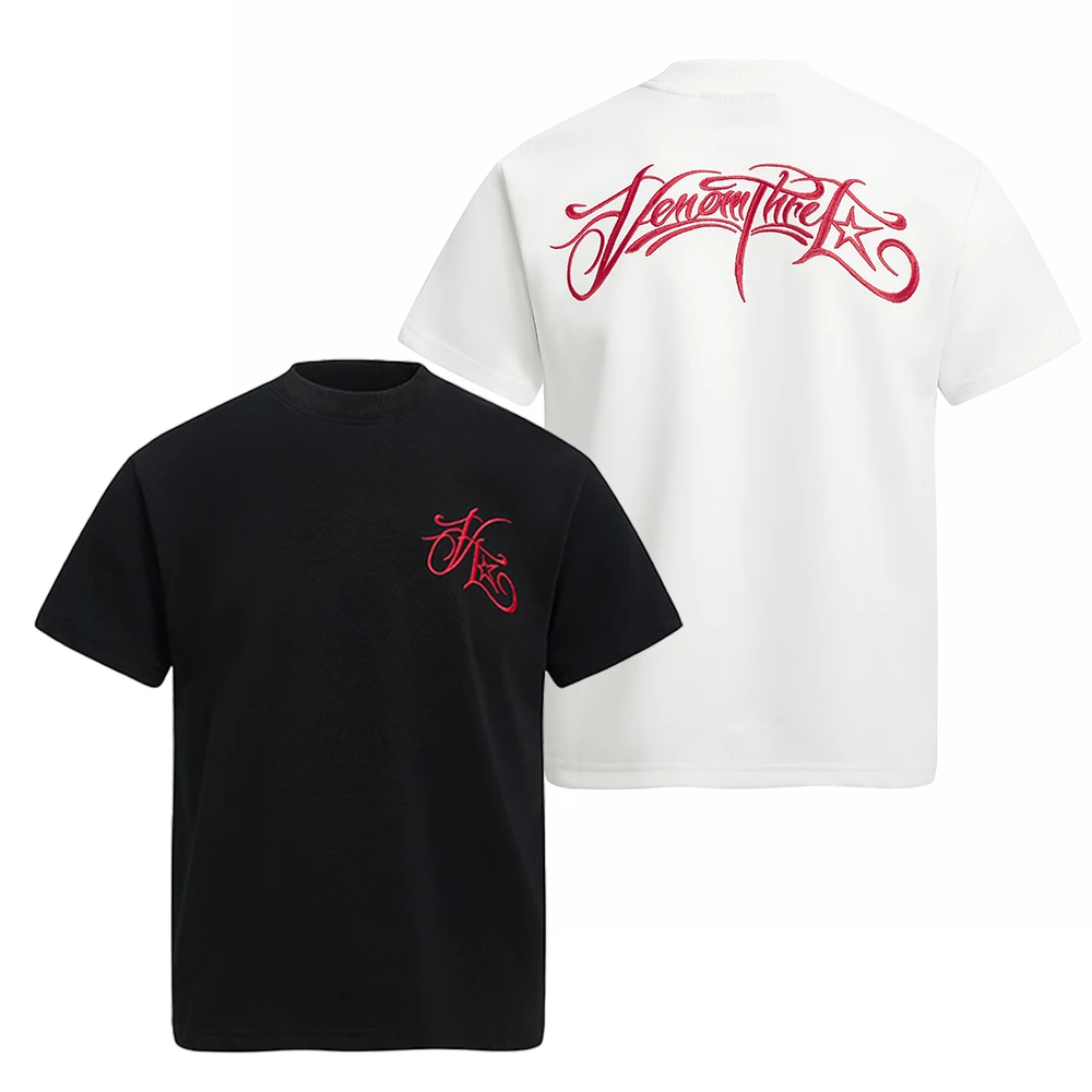 小个子短款短袖T恤男夏季美式休闲潮流刺绣男生小版型体恤上衣