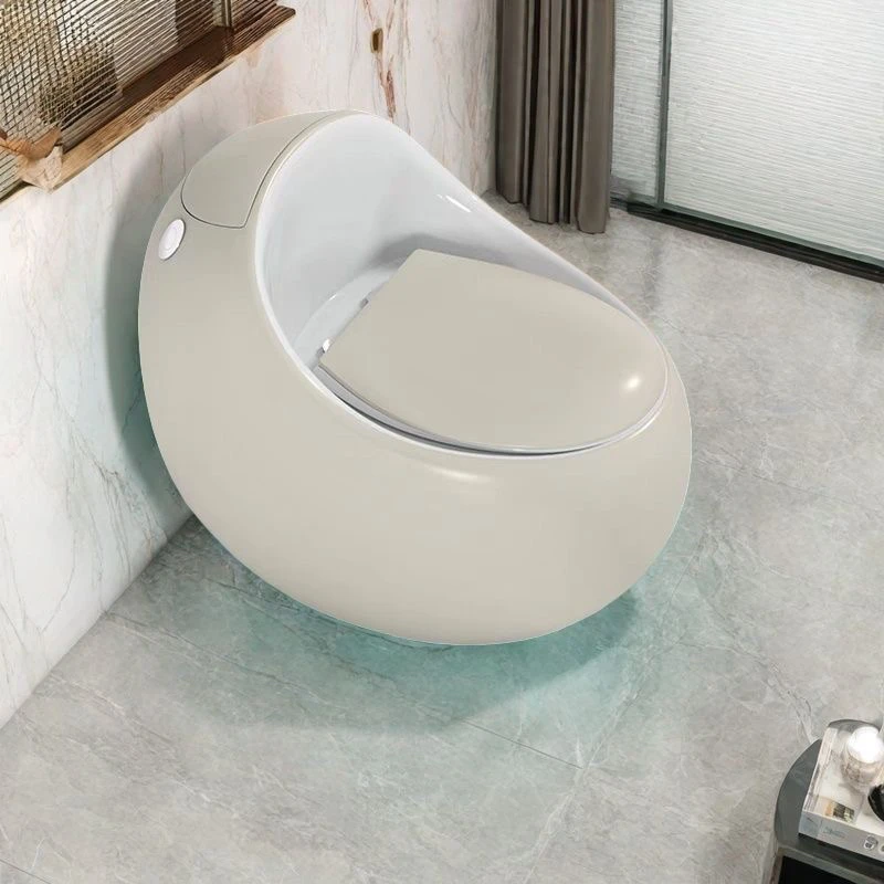 九牧王新款家用球形鸡蛋马桶彩色创意陶瓷卫生间虹吸式静音大冲力