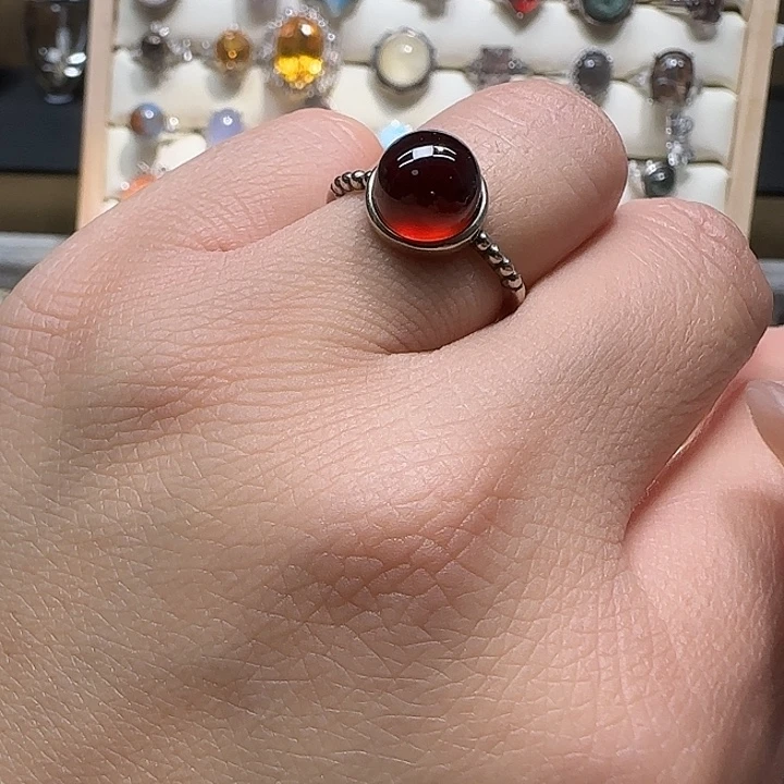 戒指银S925镶嵌水晶