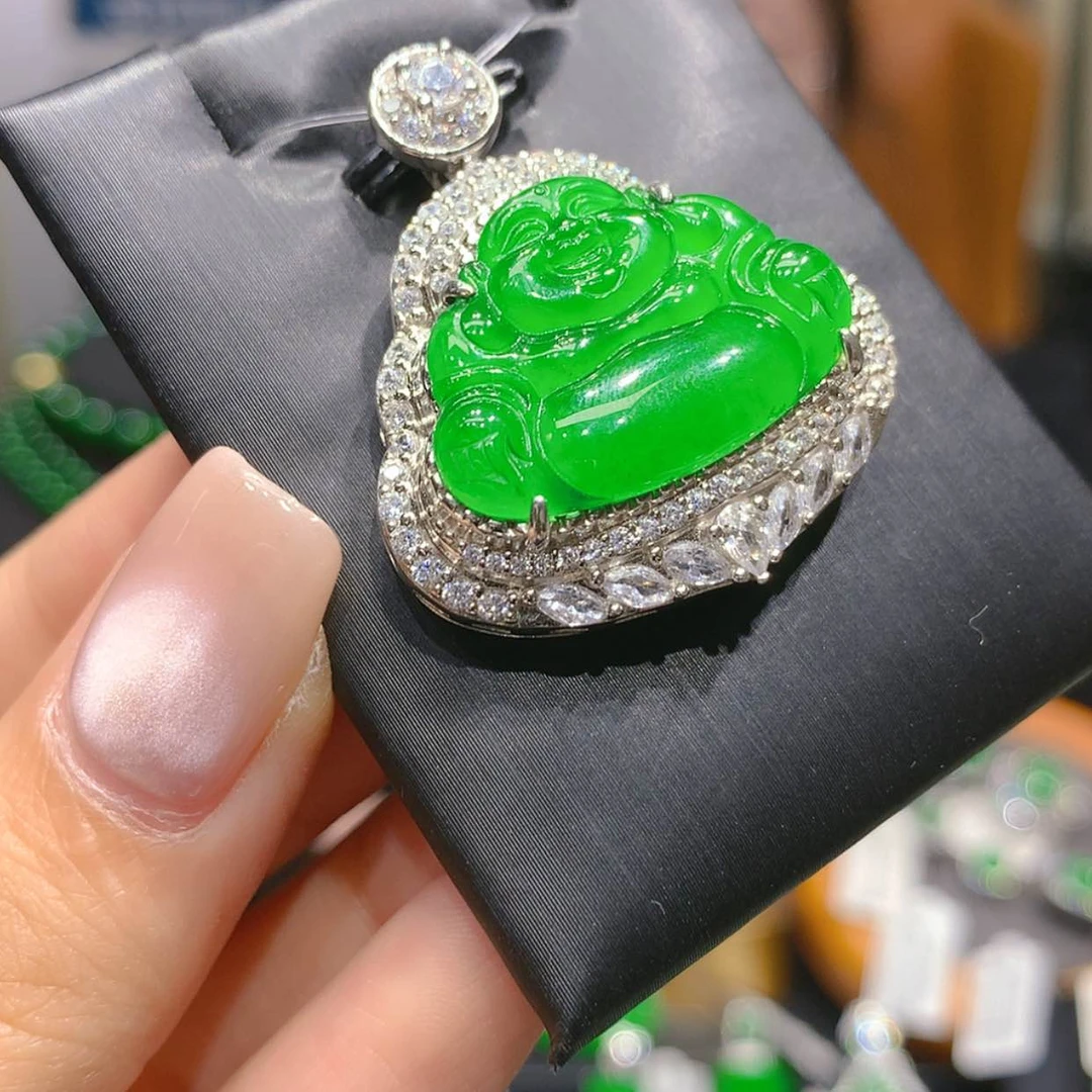 【闪购商品】颈饰银S925镶嵌翡翠6柒姐