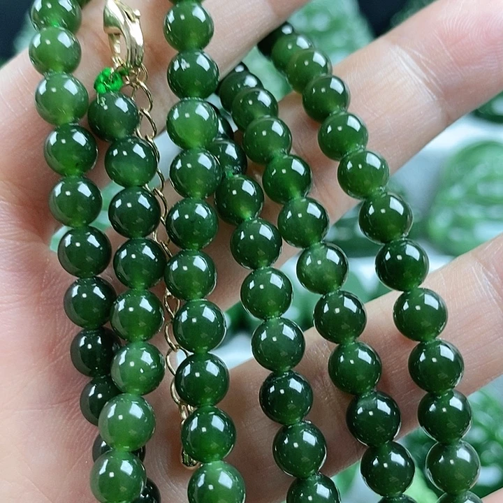 和田玉(碧玉)未镶嵌吊坠(不含链)6mm