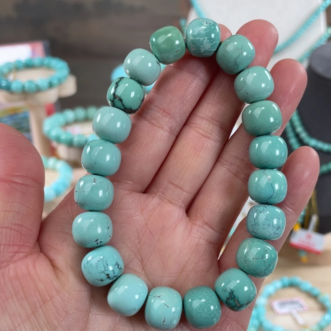 绿松石未镶嵌套链11+精品玉化手串