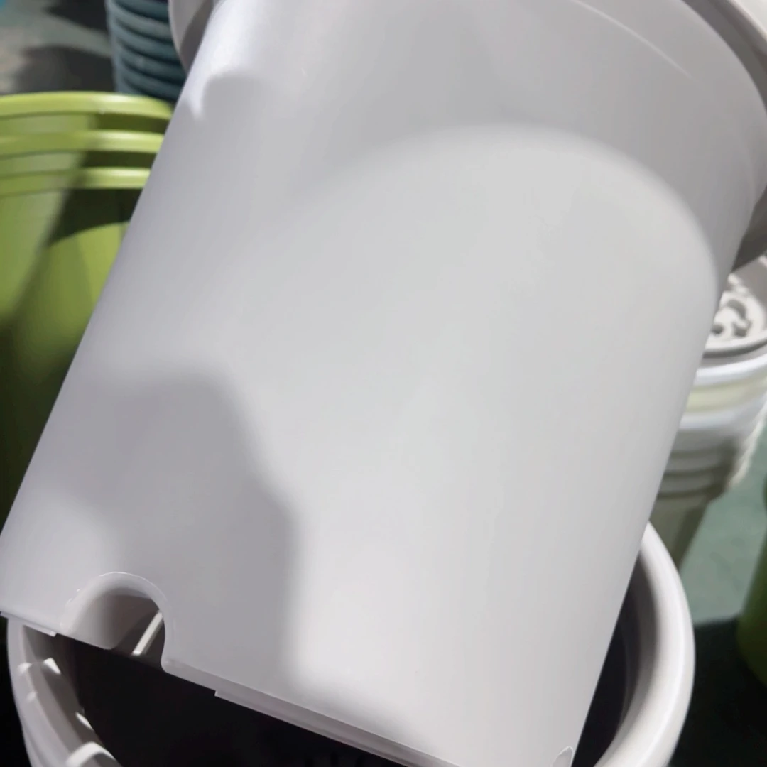 树脂四季盆8#无拖灰白微瑕3