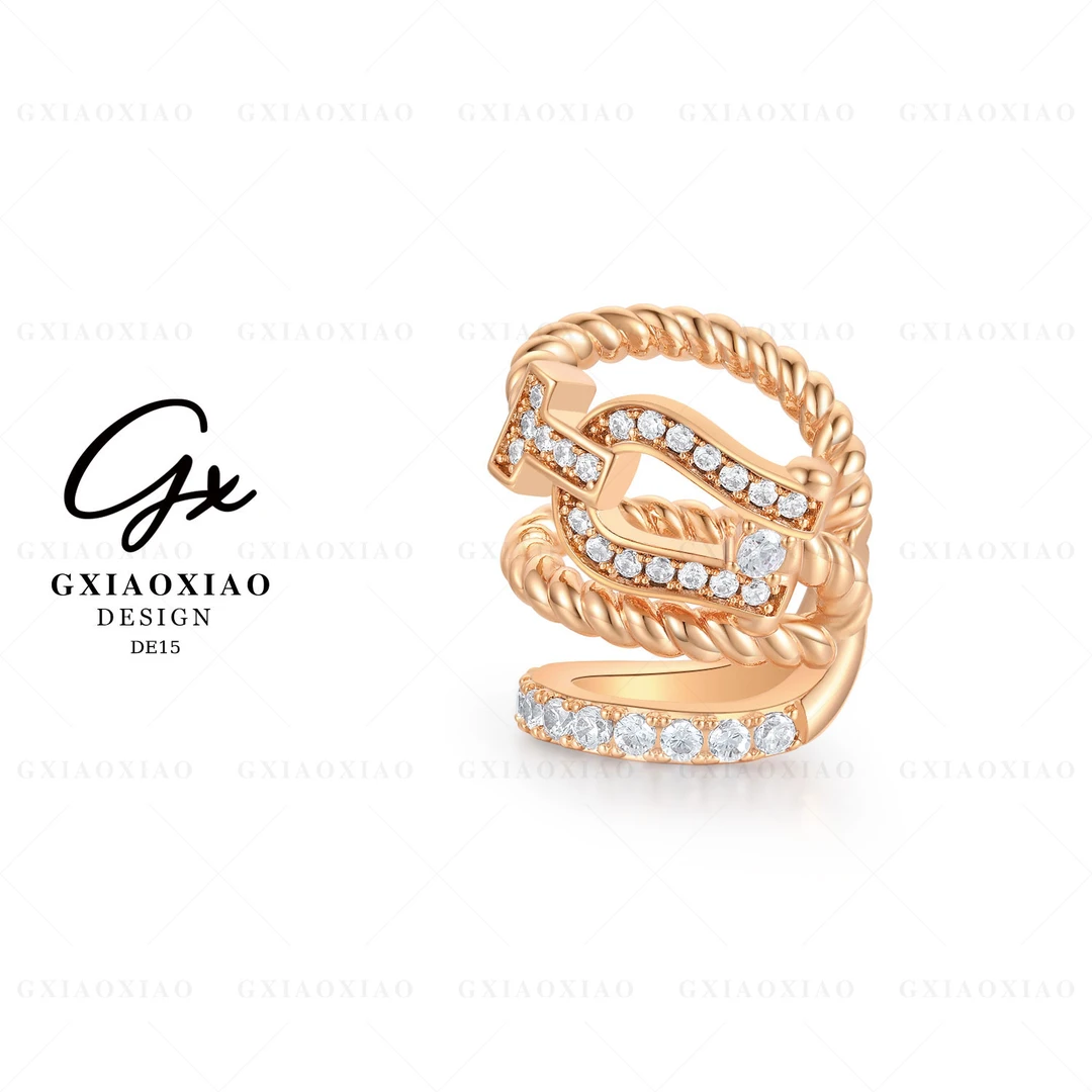 镀K金【马蹄】轻奢气质高级感时尚U形耳夹 DE15