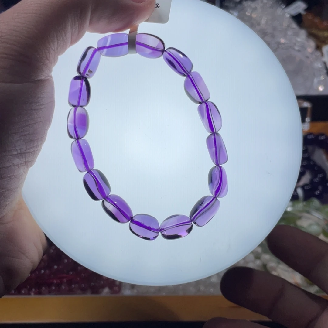 水晶未镶嵌手链净体巴西紫8.8