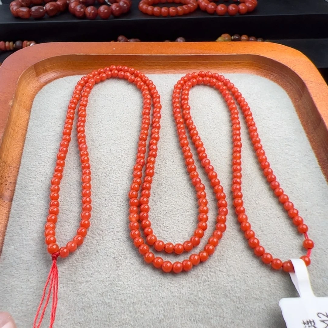 南红玛瑙未镶嵌（满肉小米珠长链2+）