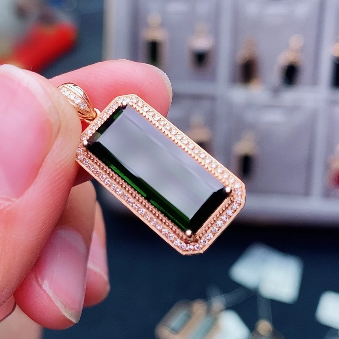 18K金镶嵌吊坠碧玺