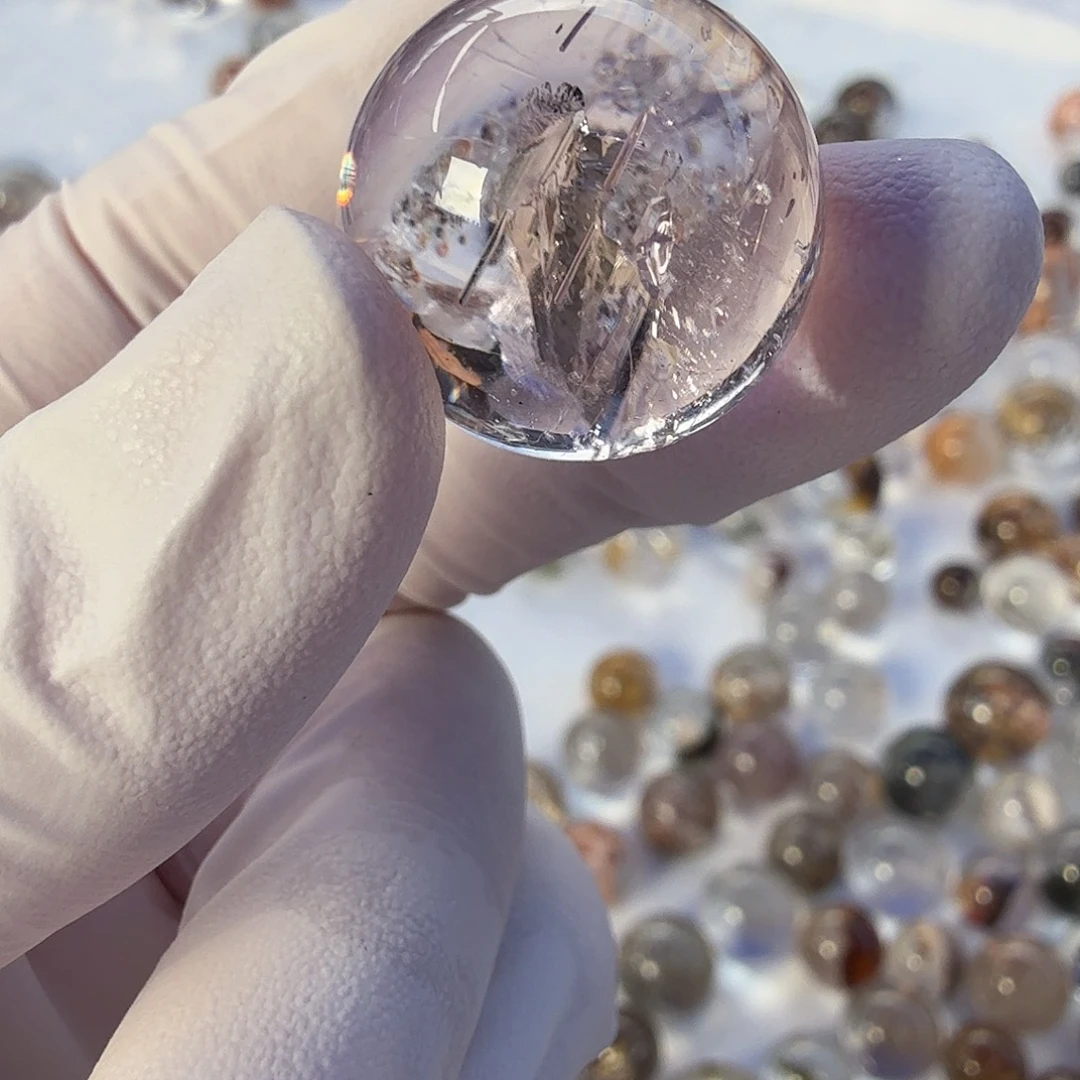 梨***涡水晶珠宝半成品未镶嵌矿19mm定制不退换