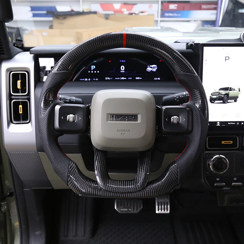 适用于奇瑞icarv23专用真碳纤方向盘纯手工定制款式无损包安装