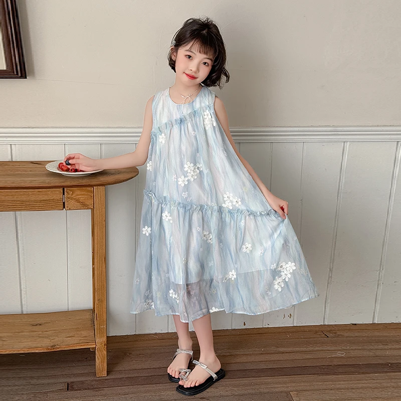 女童连衣裙夏季高级感2025新款儿童裙子小女孩纱裙大童夏装公主裙