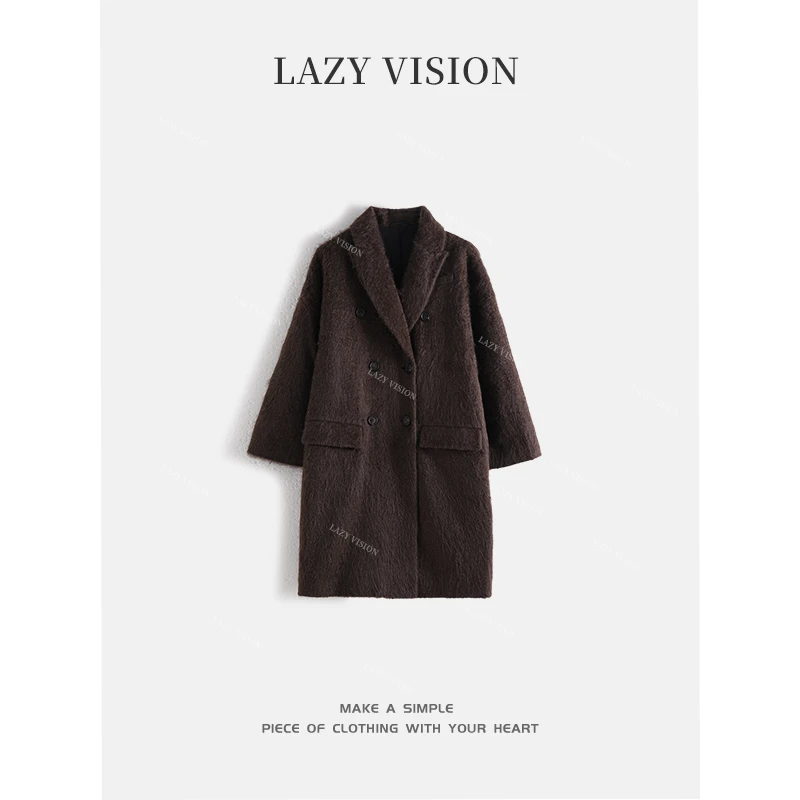 LAZYVISION/牦牛绒双排扣复古高奢大衣外套ZMD-31175