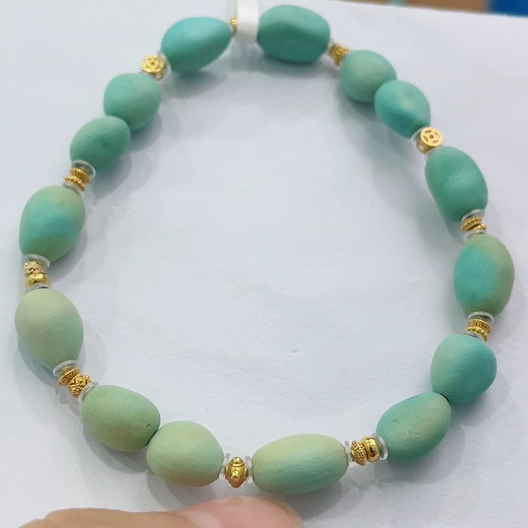 绿松石18K金镶嵌珠宝奇石