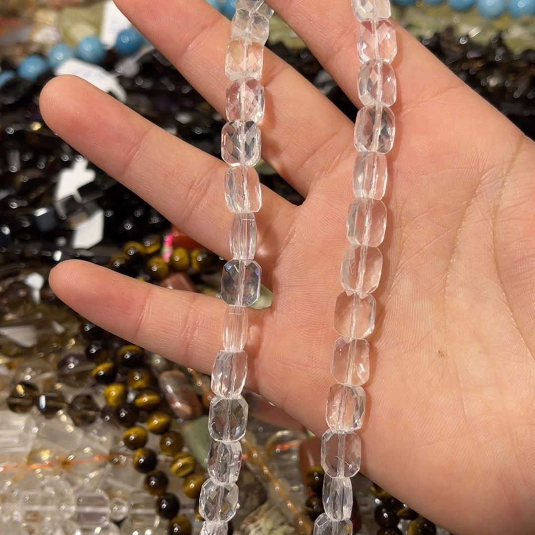 银S925镶嵌紫晶珠宝半成品白水晶无事牌