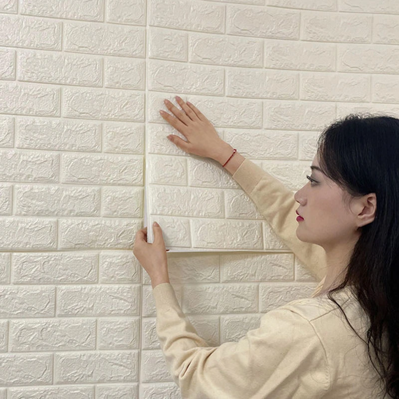 自粘墙纸3d立体墙贴幼儿园墙裙防撞软包砖纹墙贴客厅卧室泡沫防水
