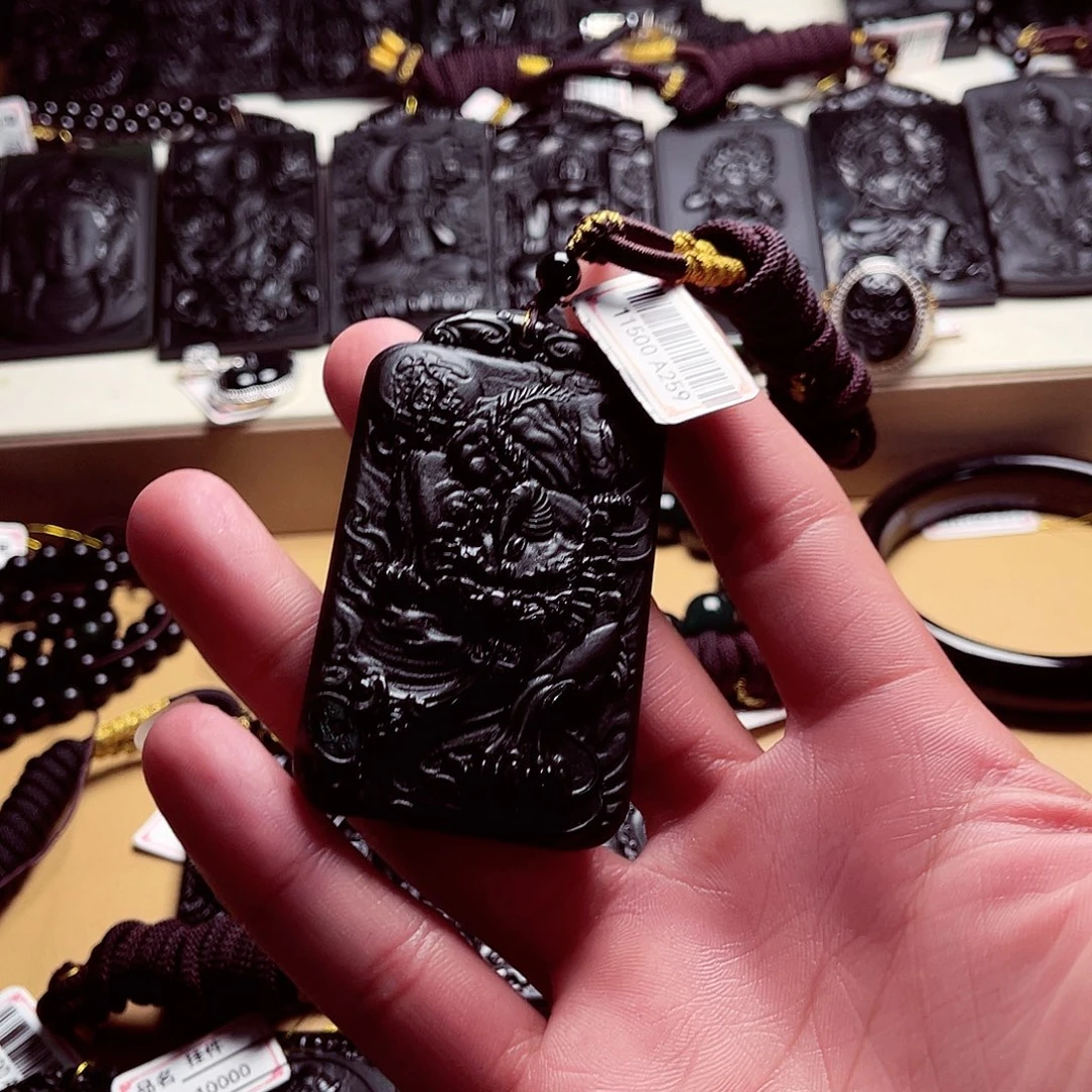 天然缅科a货 钢琴黑 貔貅