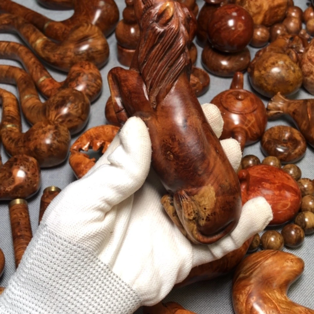 【闪购商品】木麻梨疙瘩火琉璃手把件