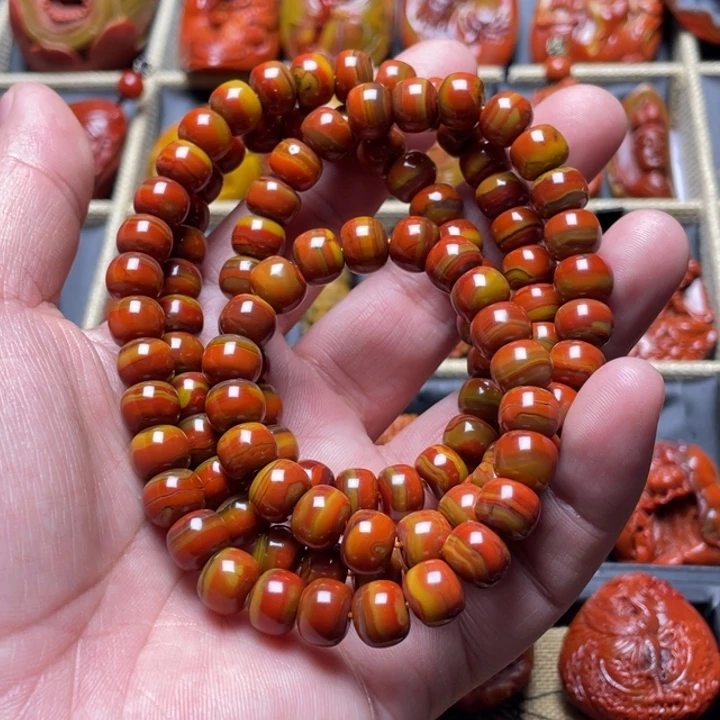 玛瑙/玉髓战国红多圈手链未镶嵌智****台