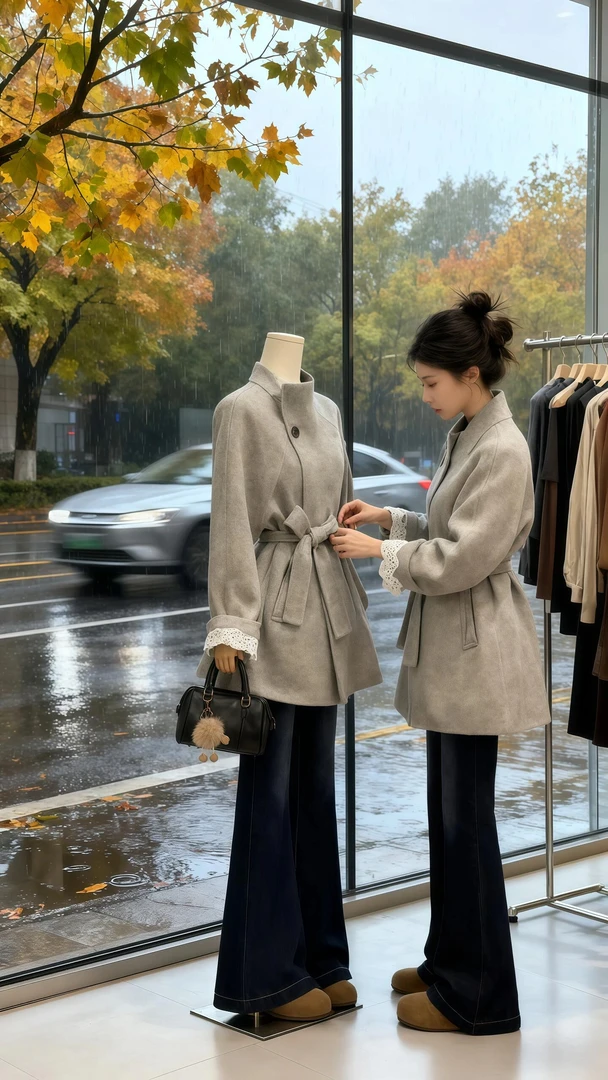 韩系呢子大衣女2025秋冬季流行新款赫本风高级感百搭显瘦毛呢外套