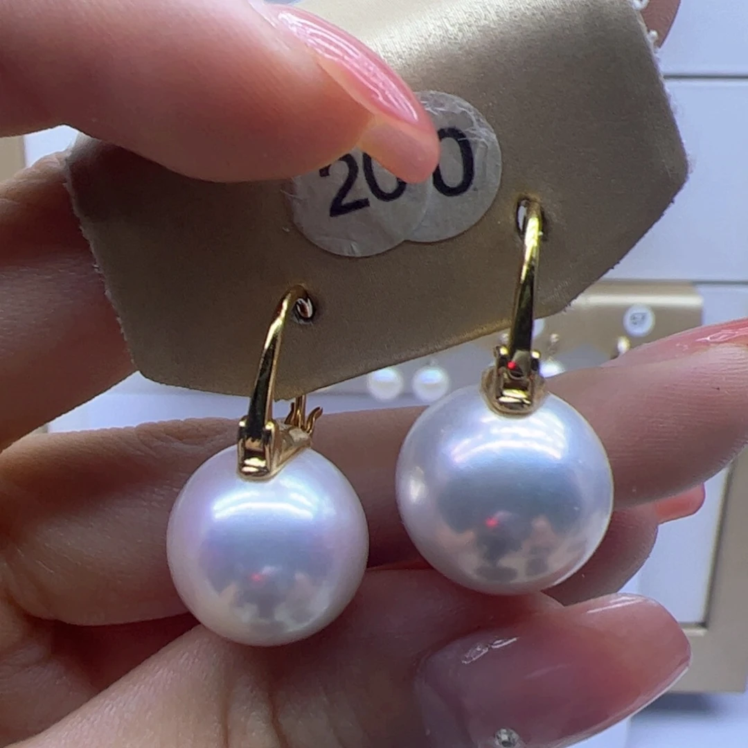 银S925镶嵌淡水珍珠耳饰