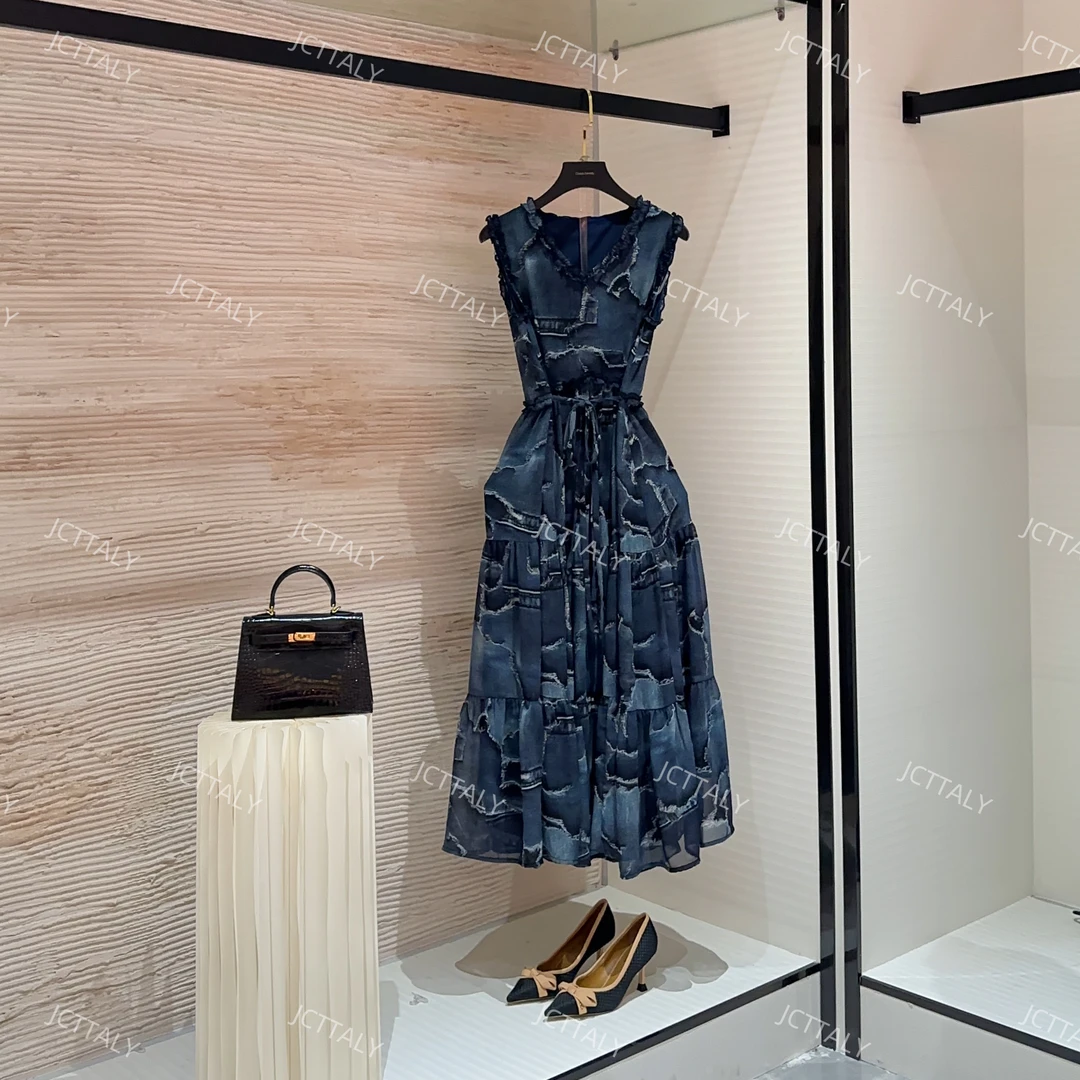 度假风夏季新款无袖显瘦国风系时尚连衣裙气质宽松W-A79