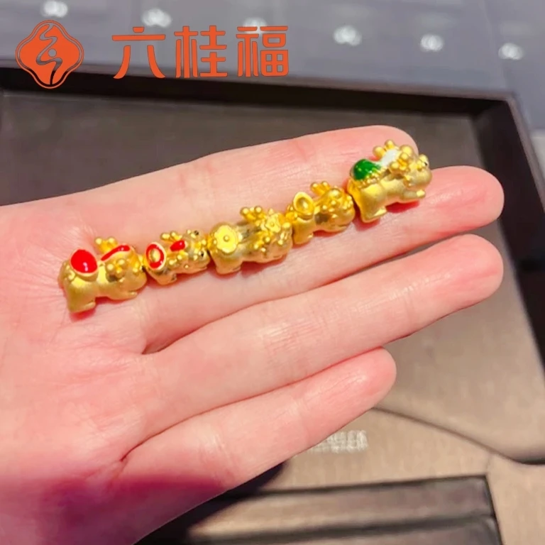 足金貔貅大人小孩貔貅穿绳吊坠真金时尚精美手编挂坠编织