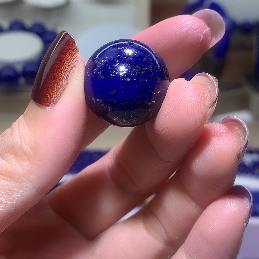 青金石未镶嵌天然原矿单圆珠20.3m