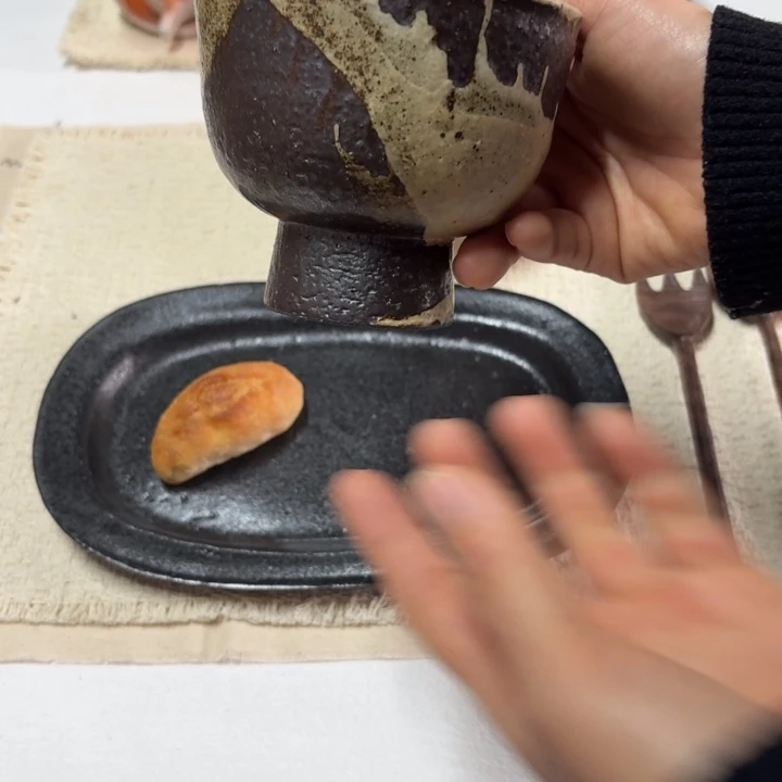 陶瓷刘超黄咖山川高足杯