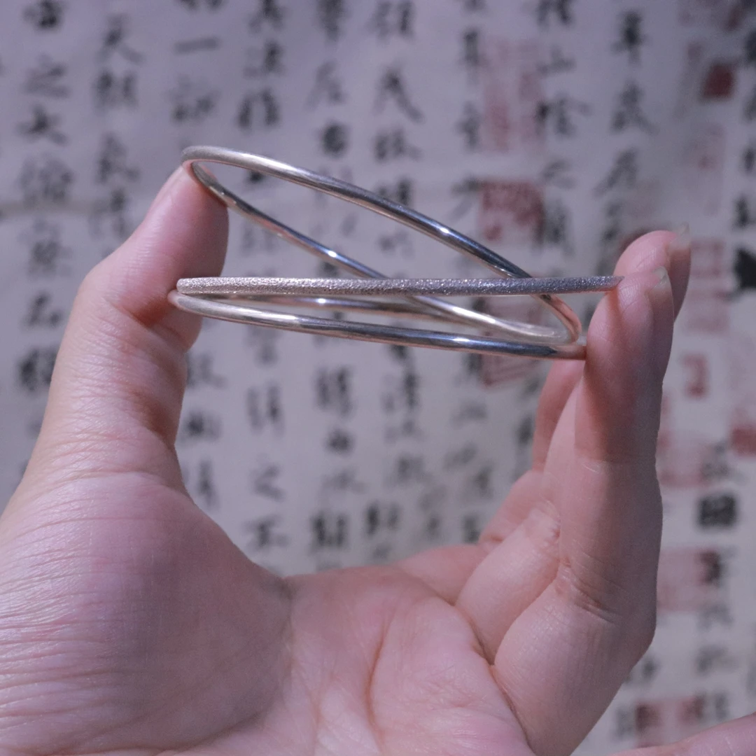 足银手镯 A03【足银】三生三世手镯 克重约24.43