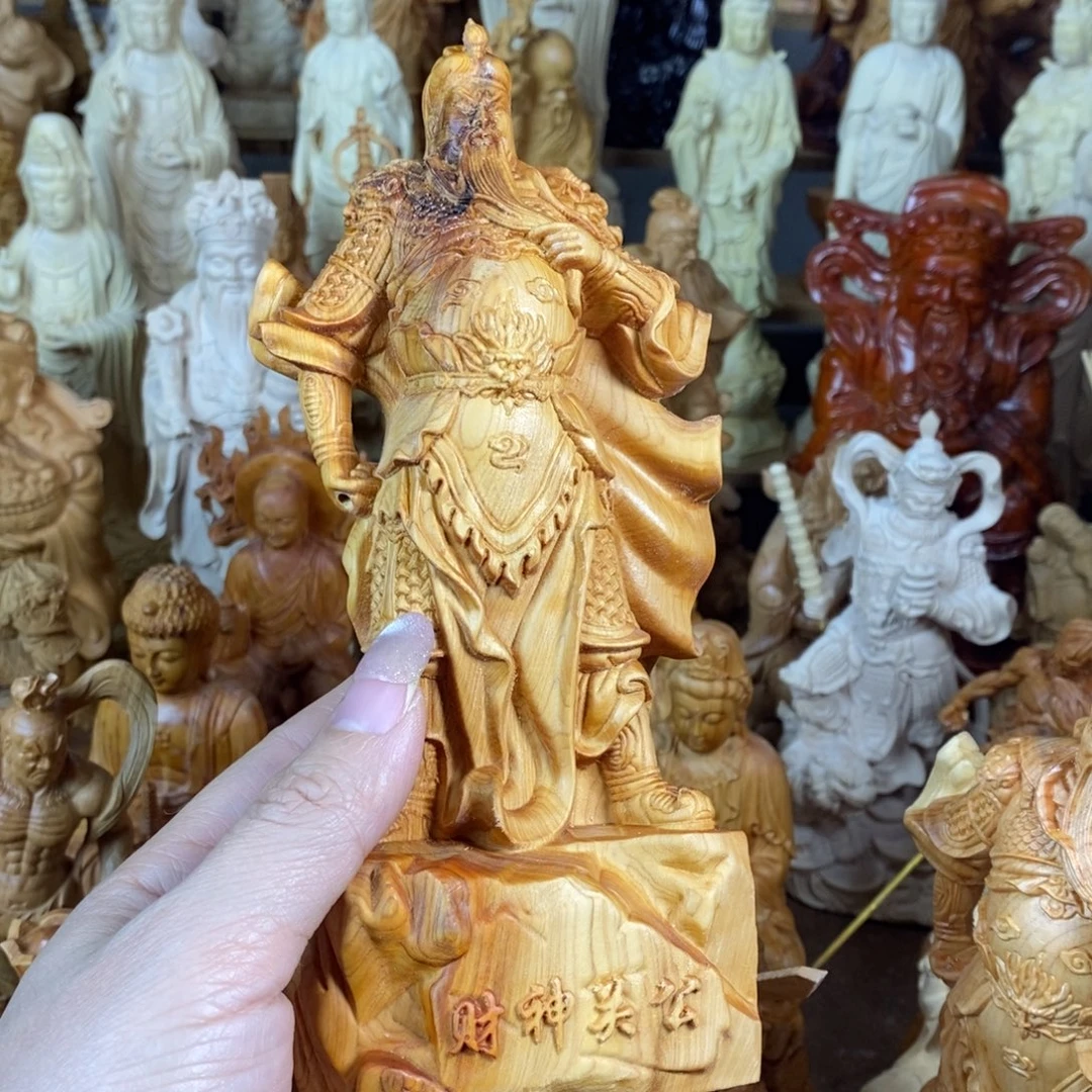 木财神关公高18崖柏微瑕