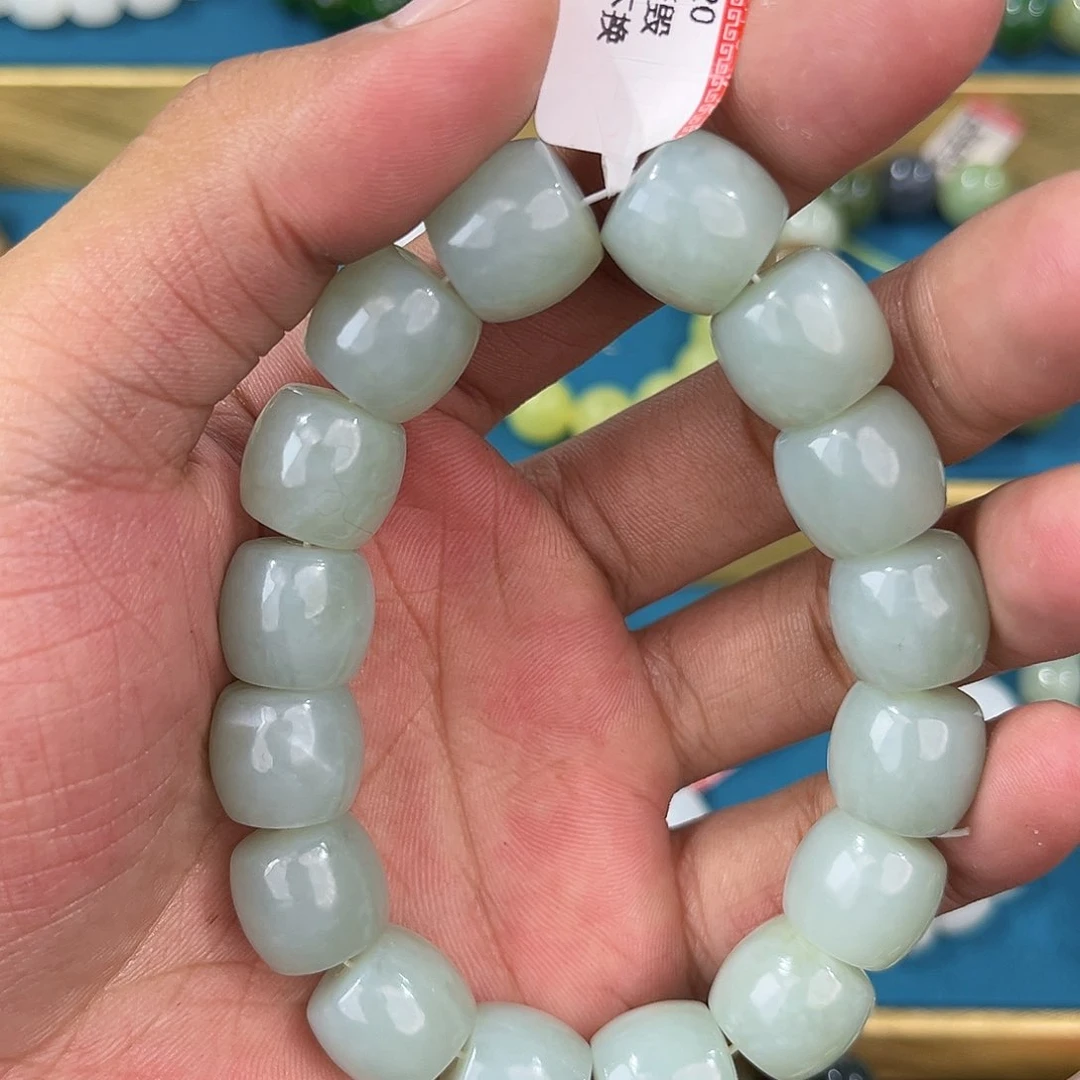 手串未镶嵌和田玉纯天然新疆和田玉且末天空蓝14直切