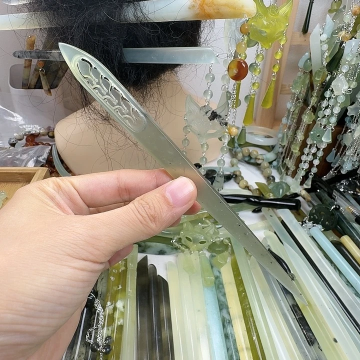 蛇纹石玉合金发饰