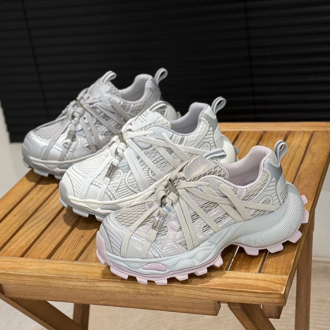 欧洲站夏款厚底老爹鞋女ins潮2025爆款网鞋透气单网休闲运动女鞋